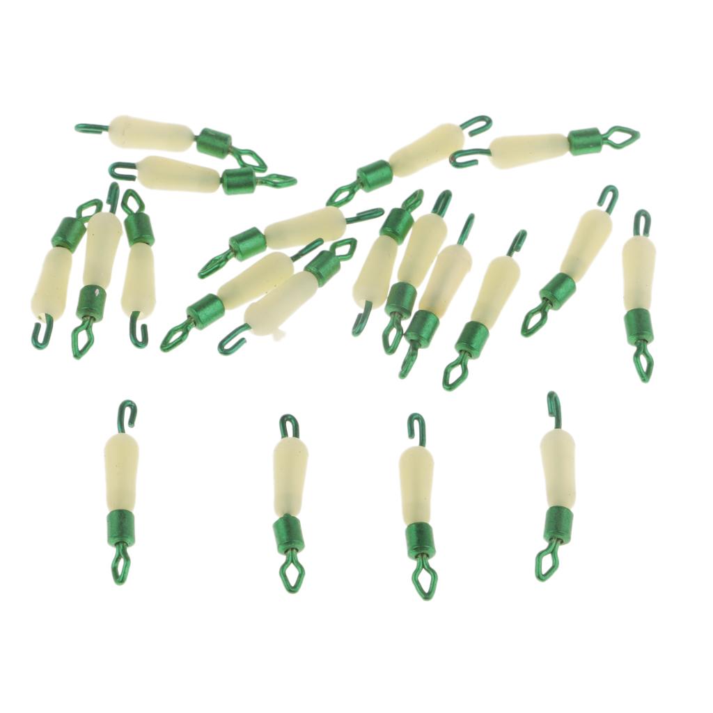 20pcs Fishing Sub-line Link Connectors Quick Change Rolling Swivels Clips L 