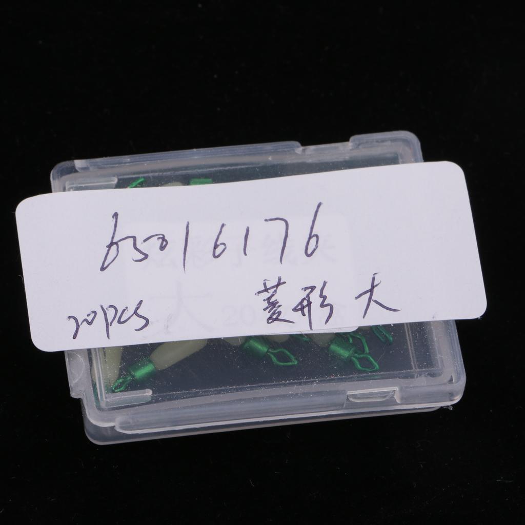 20pcs Fishing Sub-line Link Connectors Quick Change Rolling Swivels Clips L 