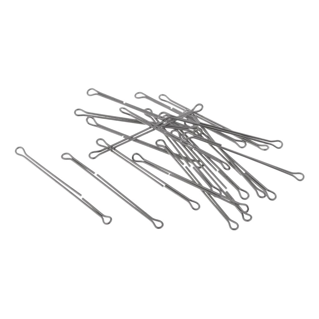 4x20pcs Double Eyed Wire Shank Waddington Shank for Fly Lure Tying Length 45mm