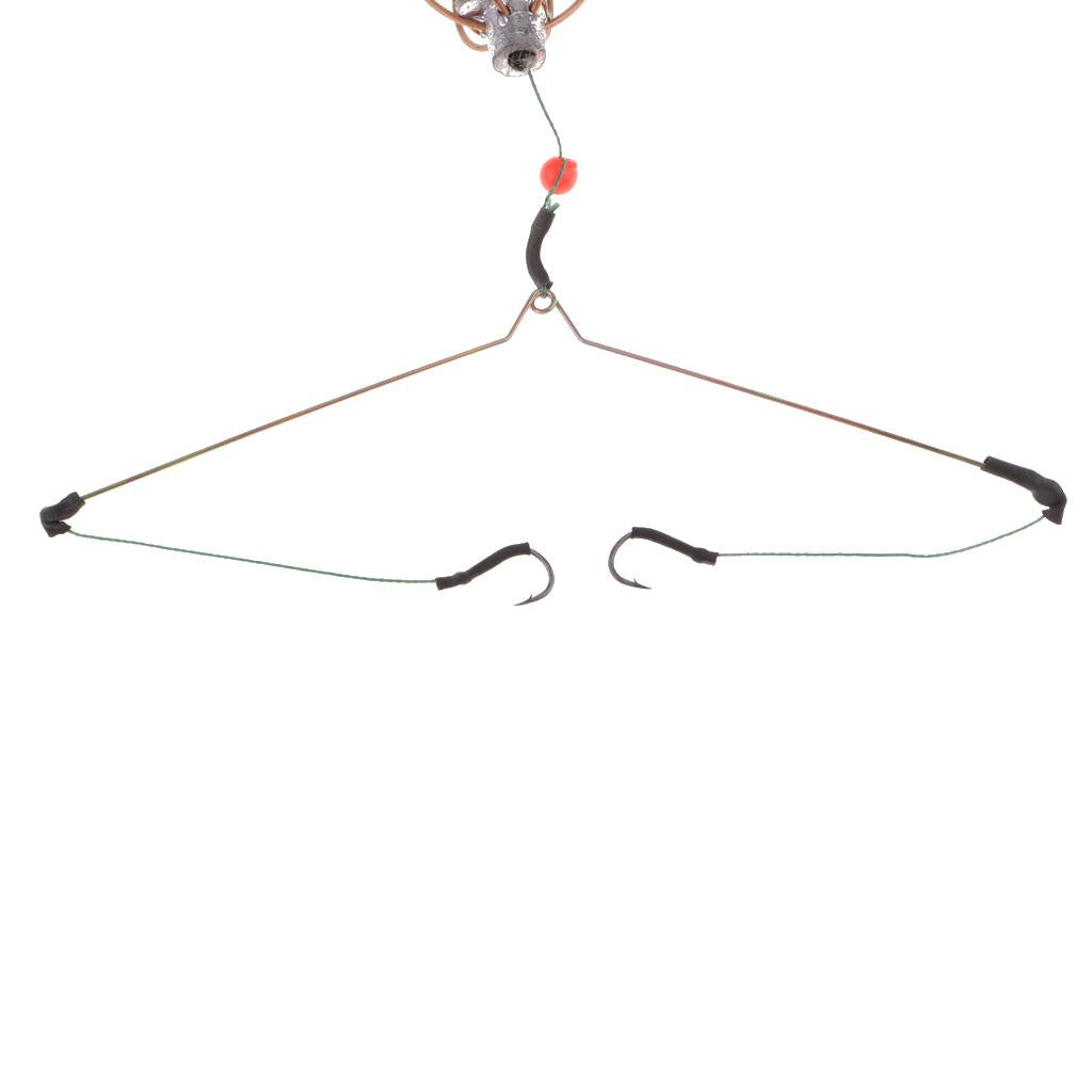 2xFishing Feeder Basket Holder Fishing Bait Cage with Line Hooks Sinker 25g