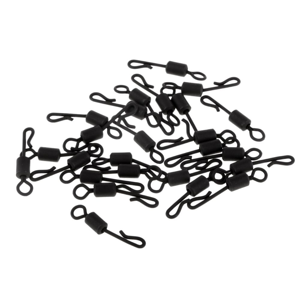 25pcs Carp Fishing Swivel Quick Change / Release Swivel Cap Tackle Connector