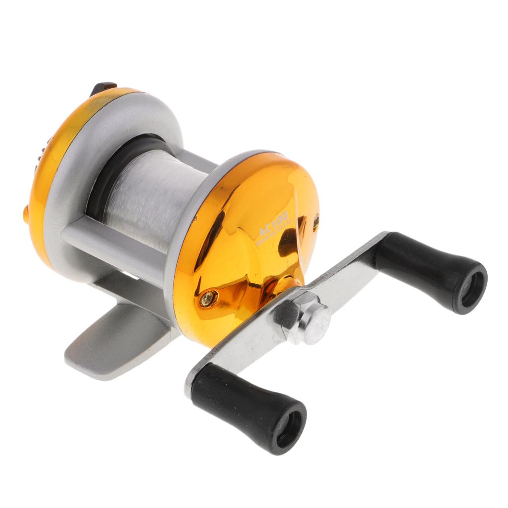 Mini Ice Fishing Reel 1BB Dual Rocker Arm Winter Baitcasting Reel Gold