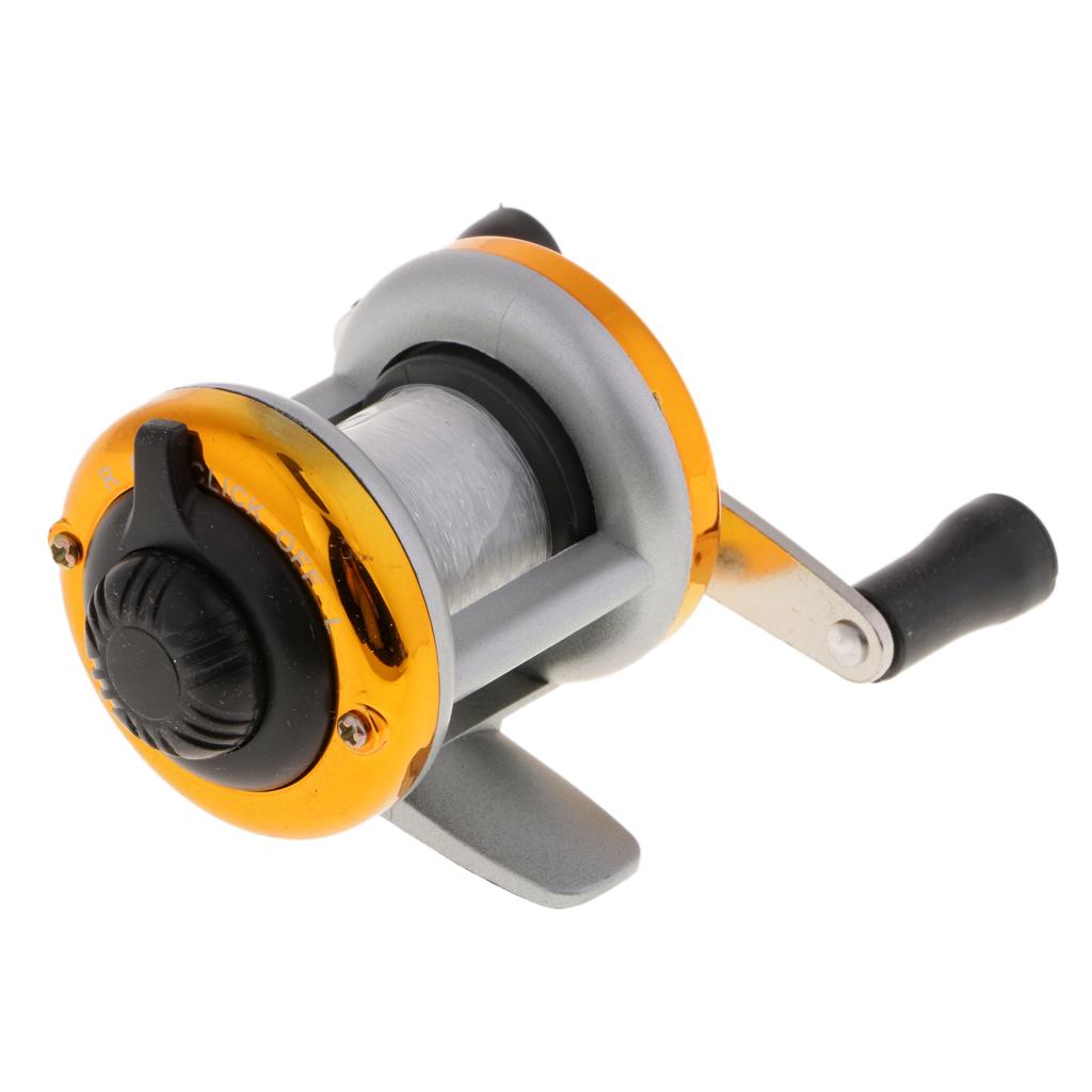 Mini Ice Fishing Reel 1BB Dual Rocker Arm Winter Baitcasting Reel Gold
