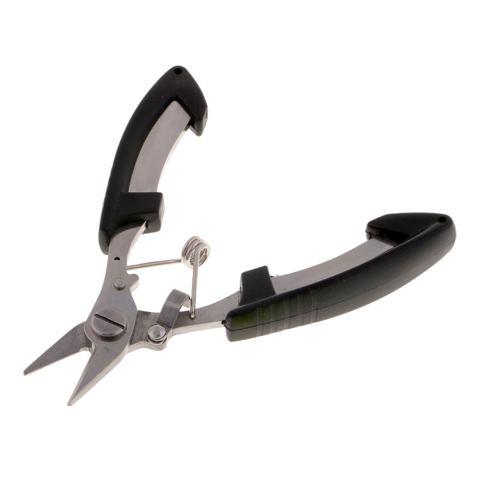 Stainless Steel Fishing Pliers Line Cutter Hook Remover Knot Puller Black