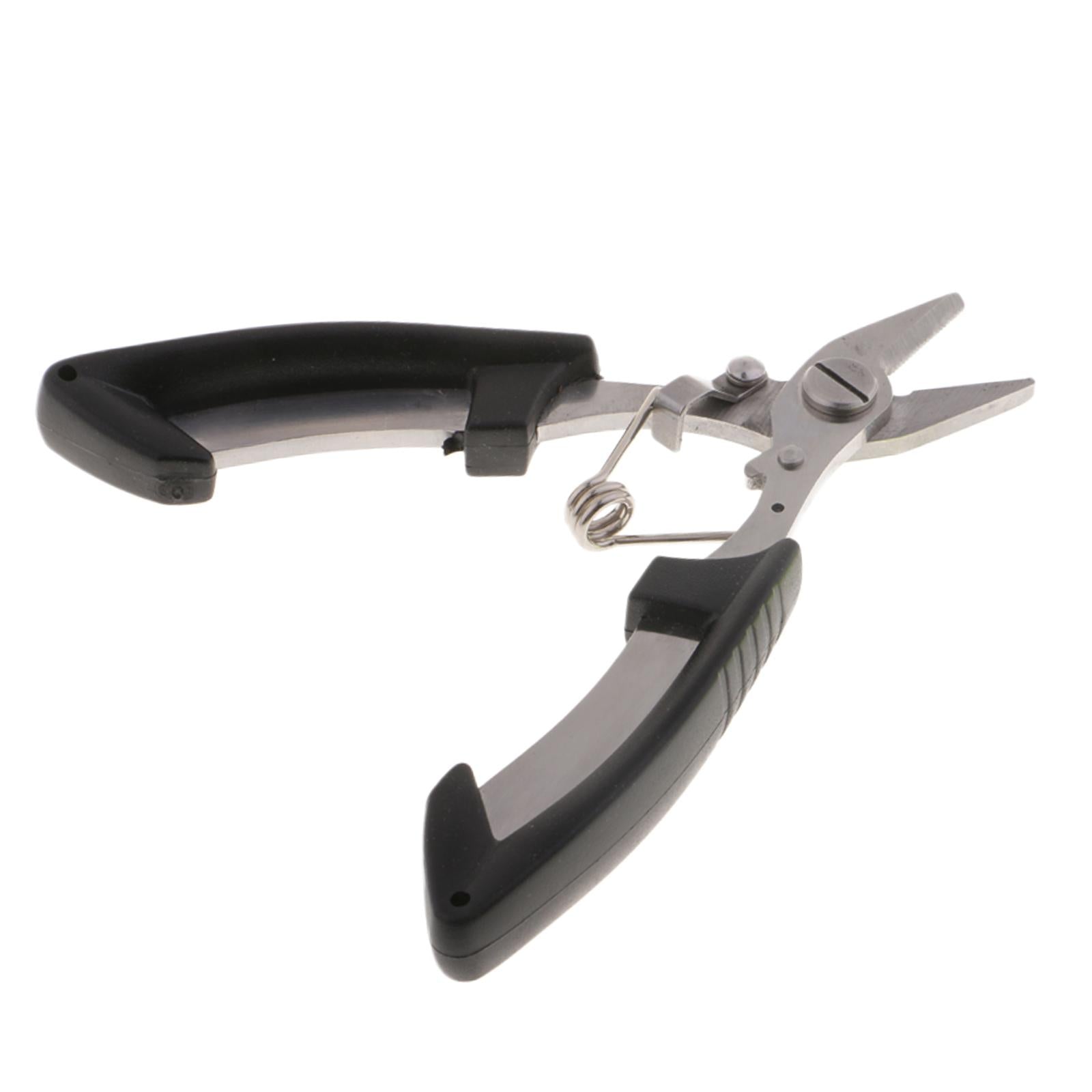 Stainless Steel Fishing Pliers Line Cutter Hook Remover Knot Puller Black