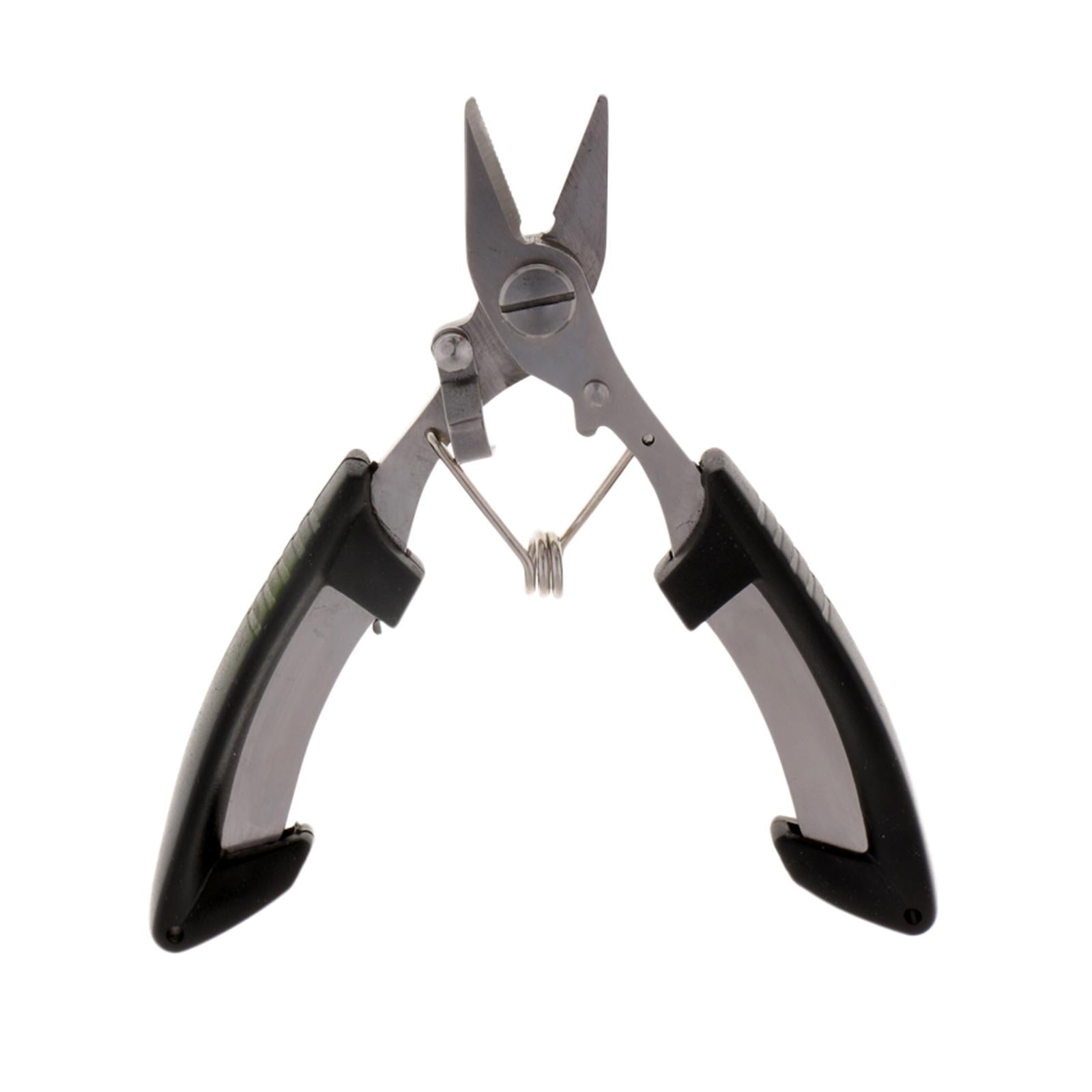 Stainless Steel Fishing Pliers Line Cutter Hook Remover Knot Puller Black