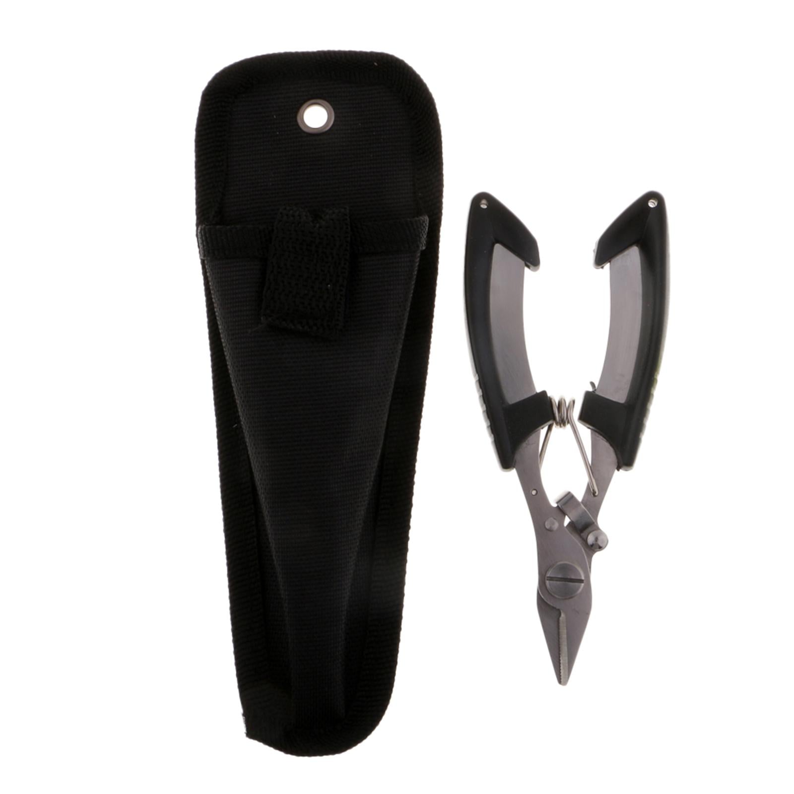 Stainless Steel Fishing Pliers Line Cutter Hook Remover Knot Puller Black