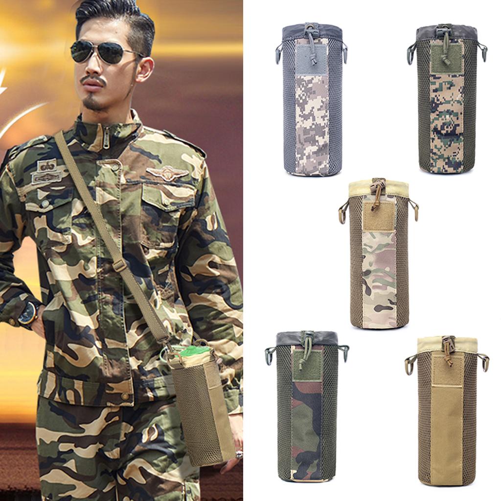 Tactical Molle Water Bottle Bag Pouch Holder Carrier Kettle Pack 750ml Khaki