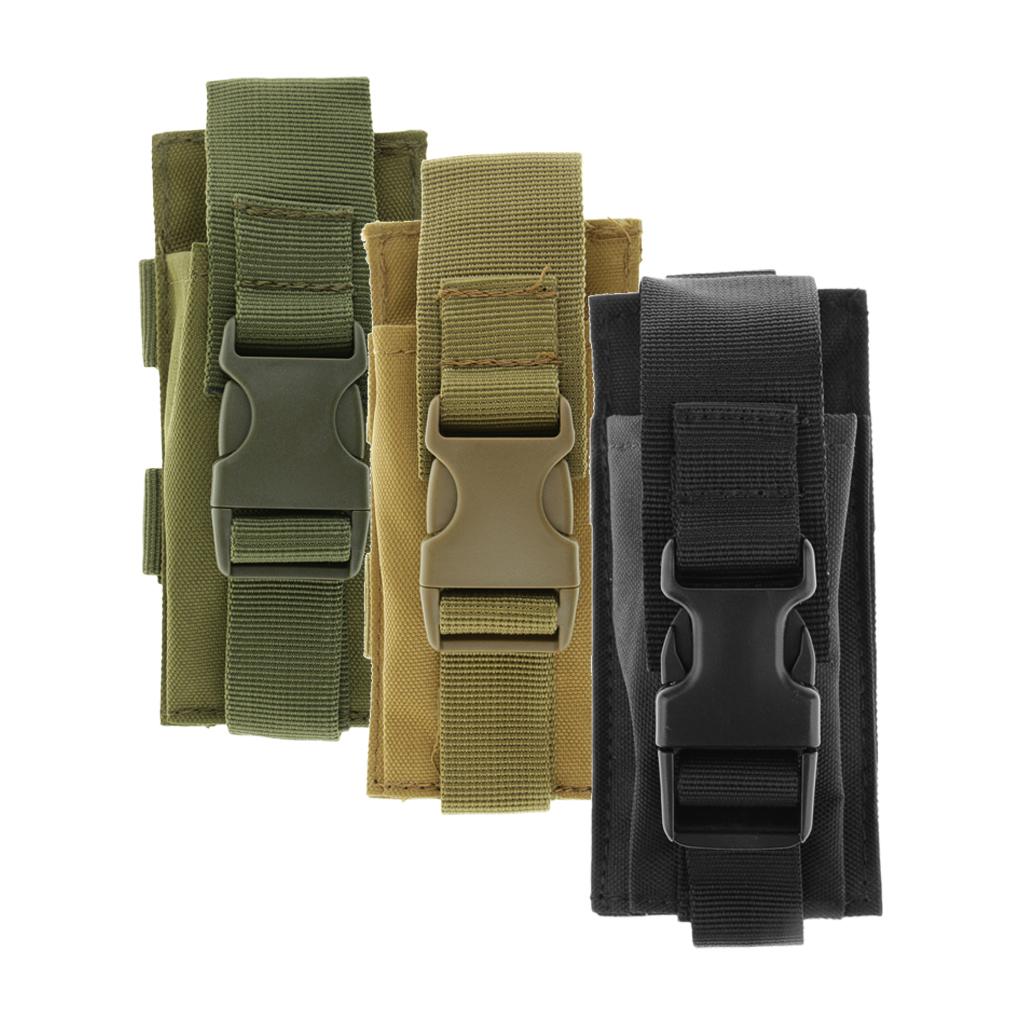 Tactical Flashlight Pouch Versatility Outdoor Fishing Canvas Bag Army Green