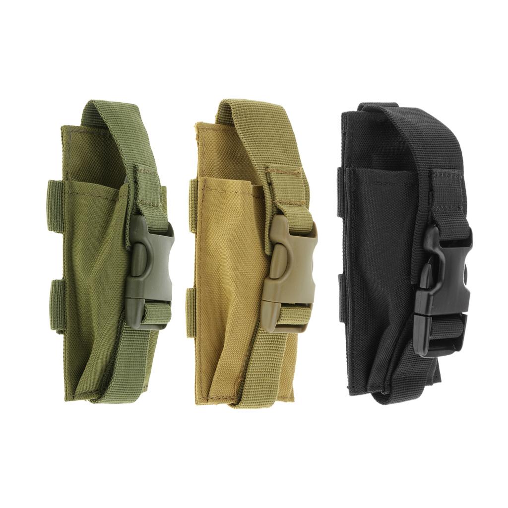 Tactical Flashlight Pouch Versatility Outdoor Fishing Canvas Bag Army Green