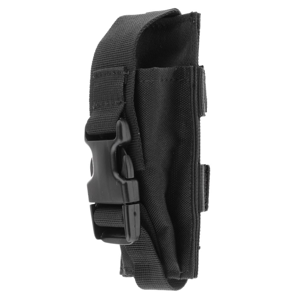 Tactical Flashlight Pouch Versatility Outdoor Fishing Canvas Bag Black