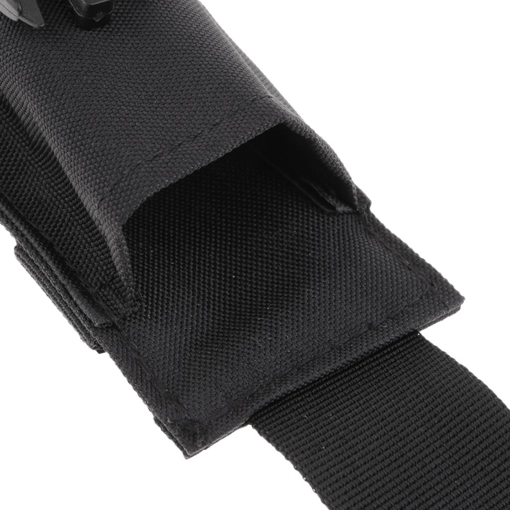 Tactical Flashlight Pouch Versatility Outdoor Fishing Canvas Bag Black