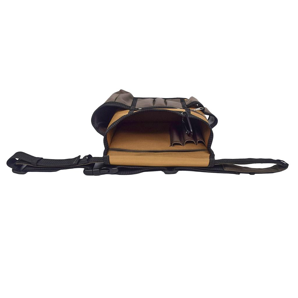 Multi-Pocket Slot Pouch Tool Belt Bag Electrician Carpenter Contractor Khaki