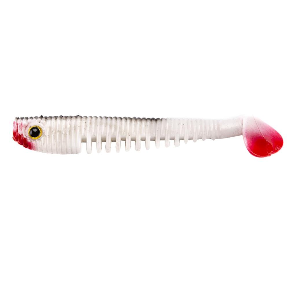 4pcs Soft Simulation Fishing Lures Artificial T Tail Bait Swimbaits Black