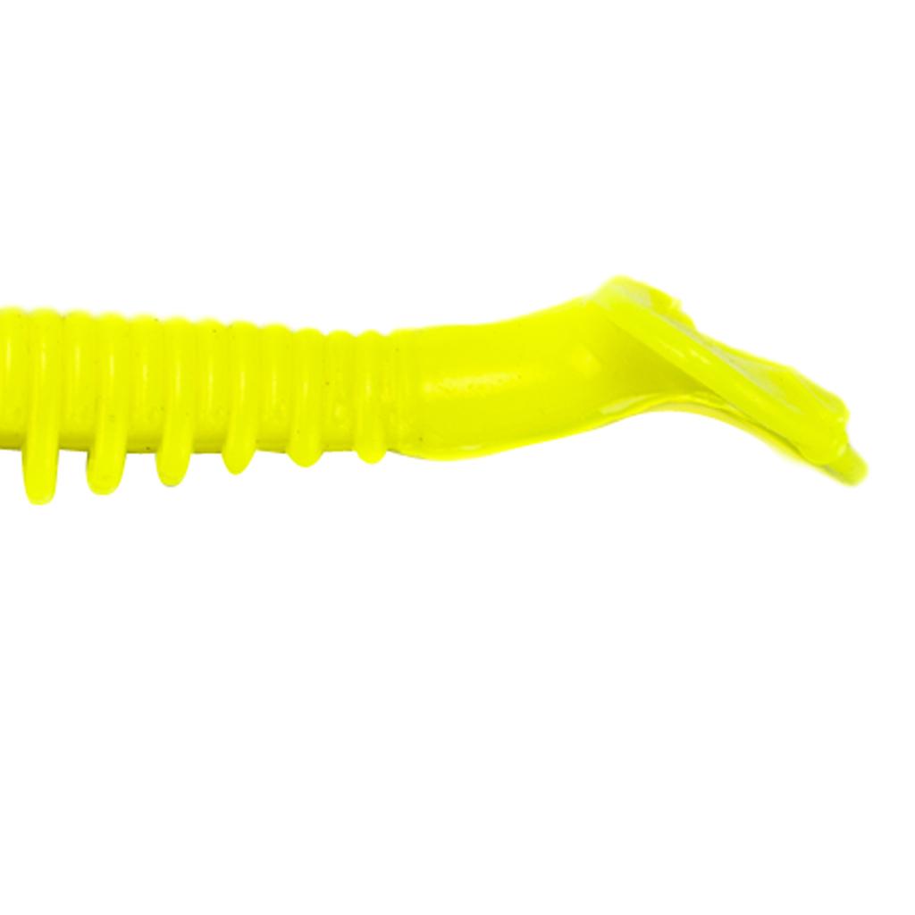 4pcs Soft Simulation Fishing Lures Artificial T Tail Bait Swimbaits Yellow