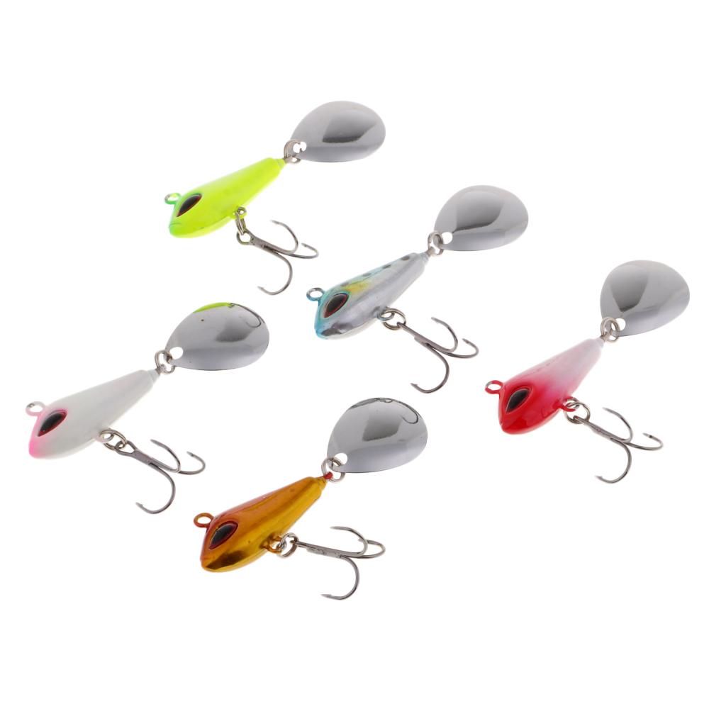 5pcs Multicolor Spinners Spoons Baits Lead Fishing Lures Jigs Lures 3.5cm