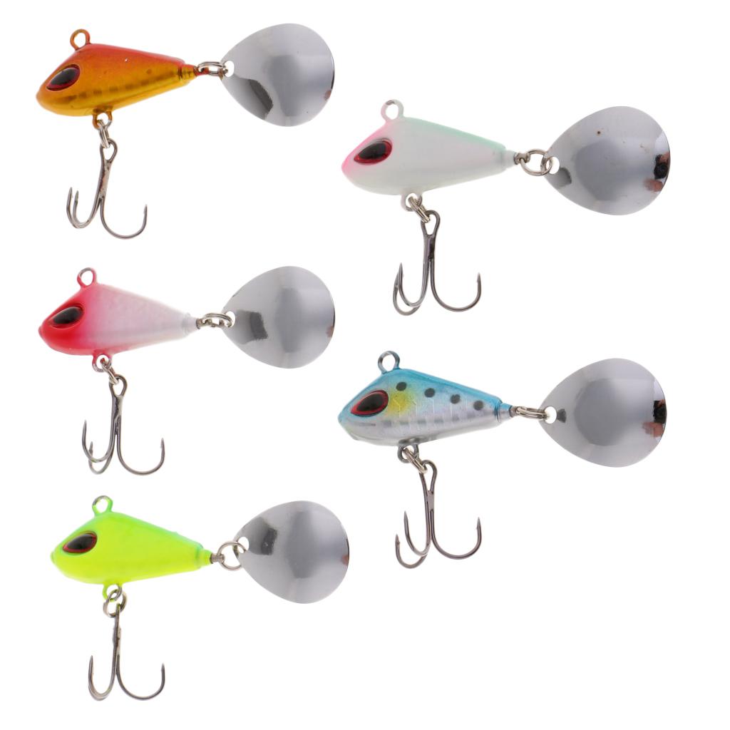 5pcs Multicolor Spinners Spoons Baits Lead Fishing Lures Jigs Lures 3.5cm