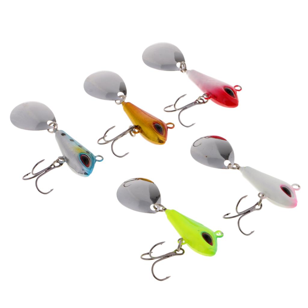 5pcs Multicolor Spinners Spoons Baits Lead Fishing Lures Jigs Lures 3.5cm