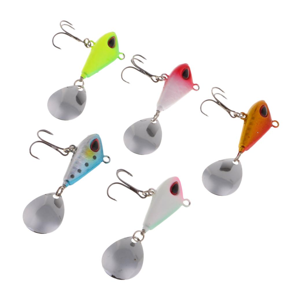 5pcs Multicolor Spinners Spoons Baits Lead Fishing Lures Jigs Lures 3.5cm