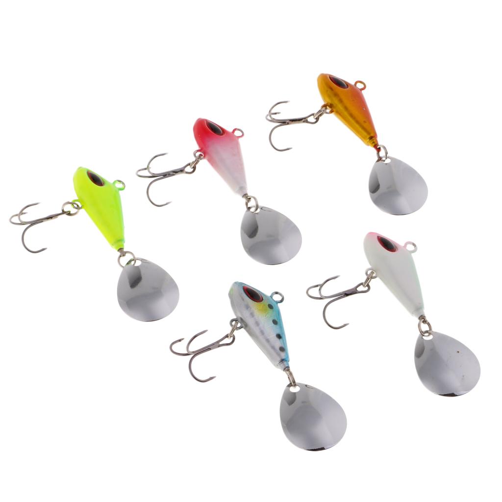 5pcs Multicolor Spinners Spoons Baits Lead Fishing Lures Jigs Lures 3.5cm