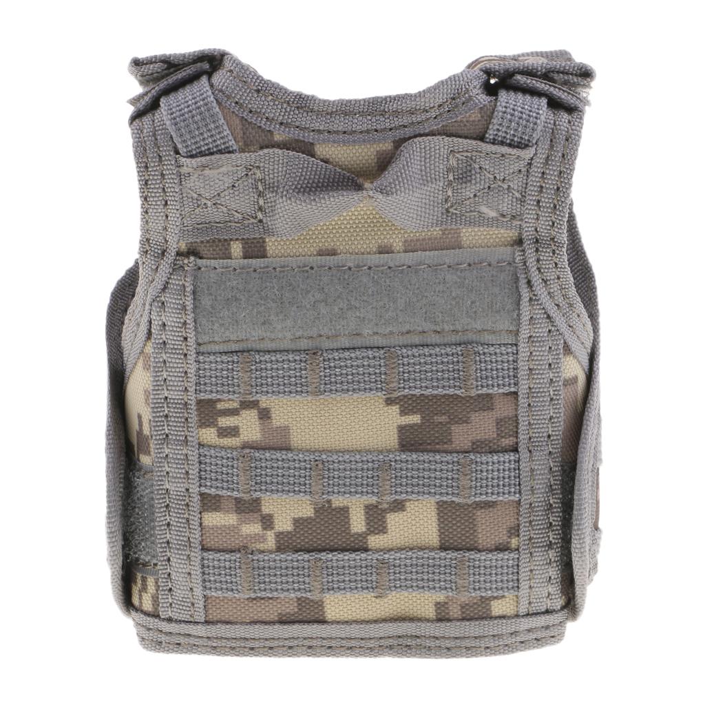 Mini Molle Vest Beer Water Bottle Cooler Carrier Drink Decoration Set ACU