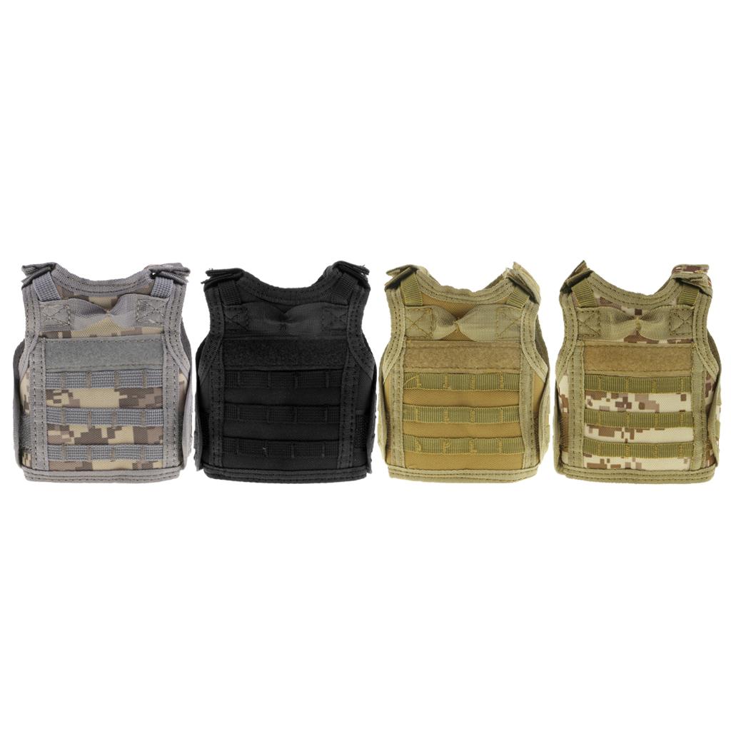 Mini Molle Vest Beer Water Bottle Cooler Carrier Drink Decoration Set ACU