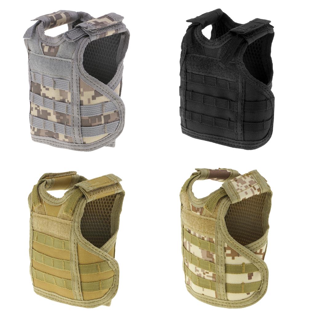 Mini Molle Vest Beer Water Bottle Cooler Carrier Drink Decoration Set ACU
