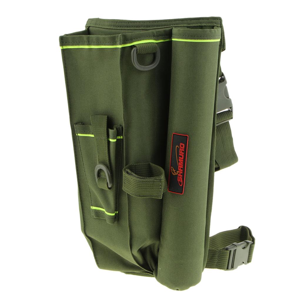 Fishing Waist Carry Bag Leg Pack Lure Rod Tackle Pouch with Box Army Green