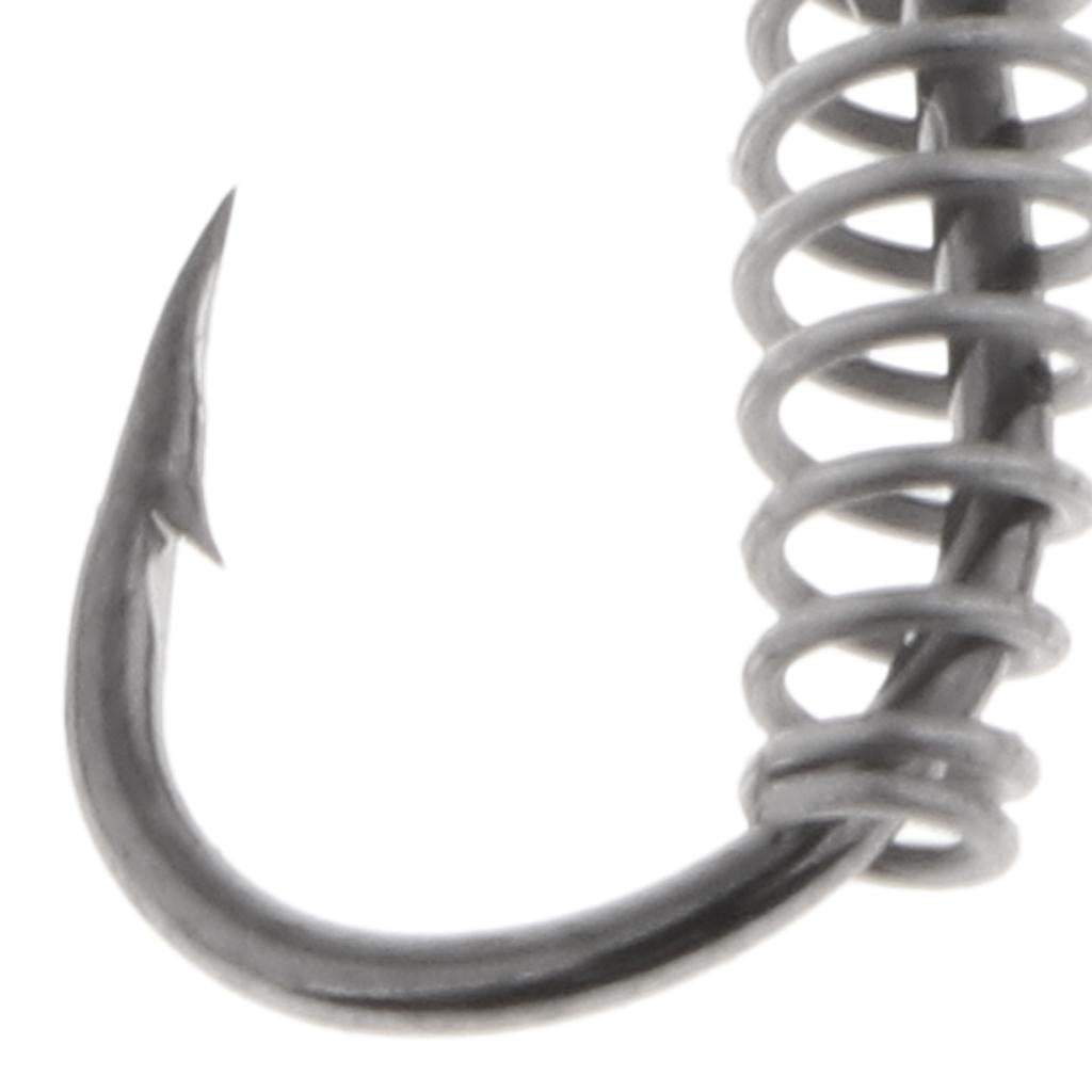 10pcs Spring Barbed Fishing Hooks with Hole Carp Jig Fishhook Hook Size 3
