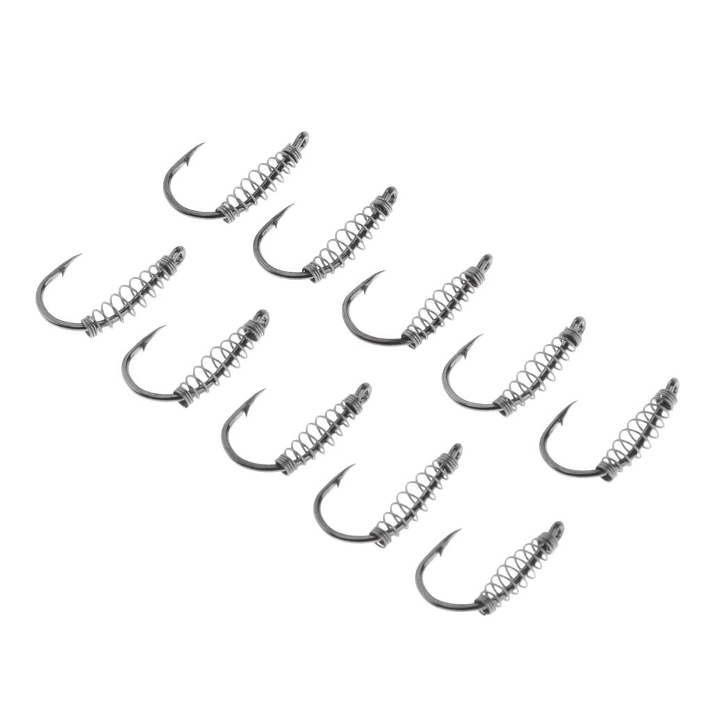 3x10pcs Spring Barbed Fishing Hooks with Hole Carp Jig Fishhook Hook Size 10