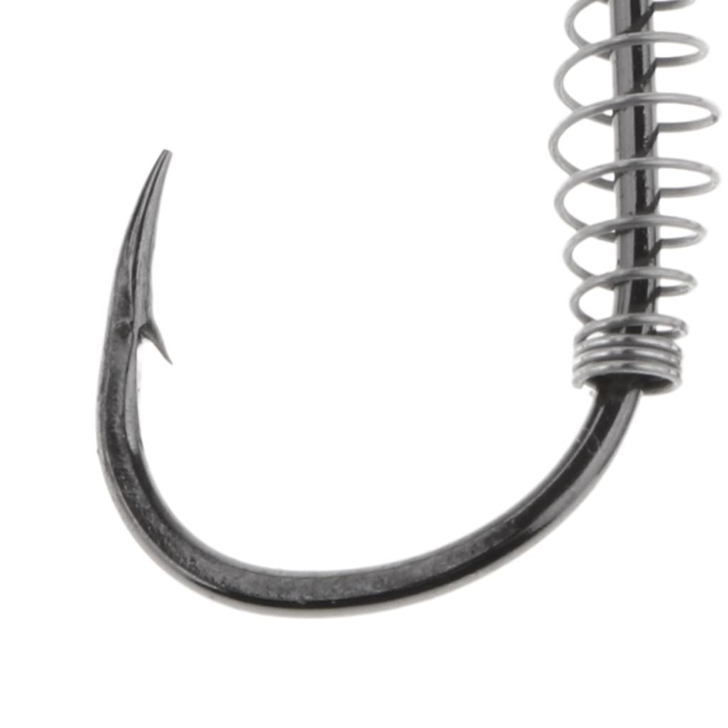 10pcs Spring Barbed Fishing Hooks with Hole Carp Jig Fishhook Hook Size 13