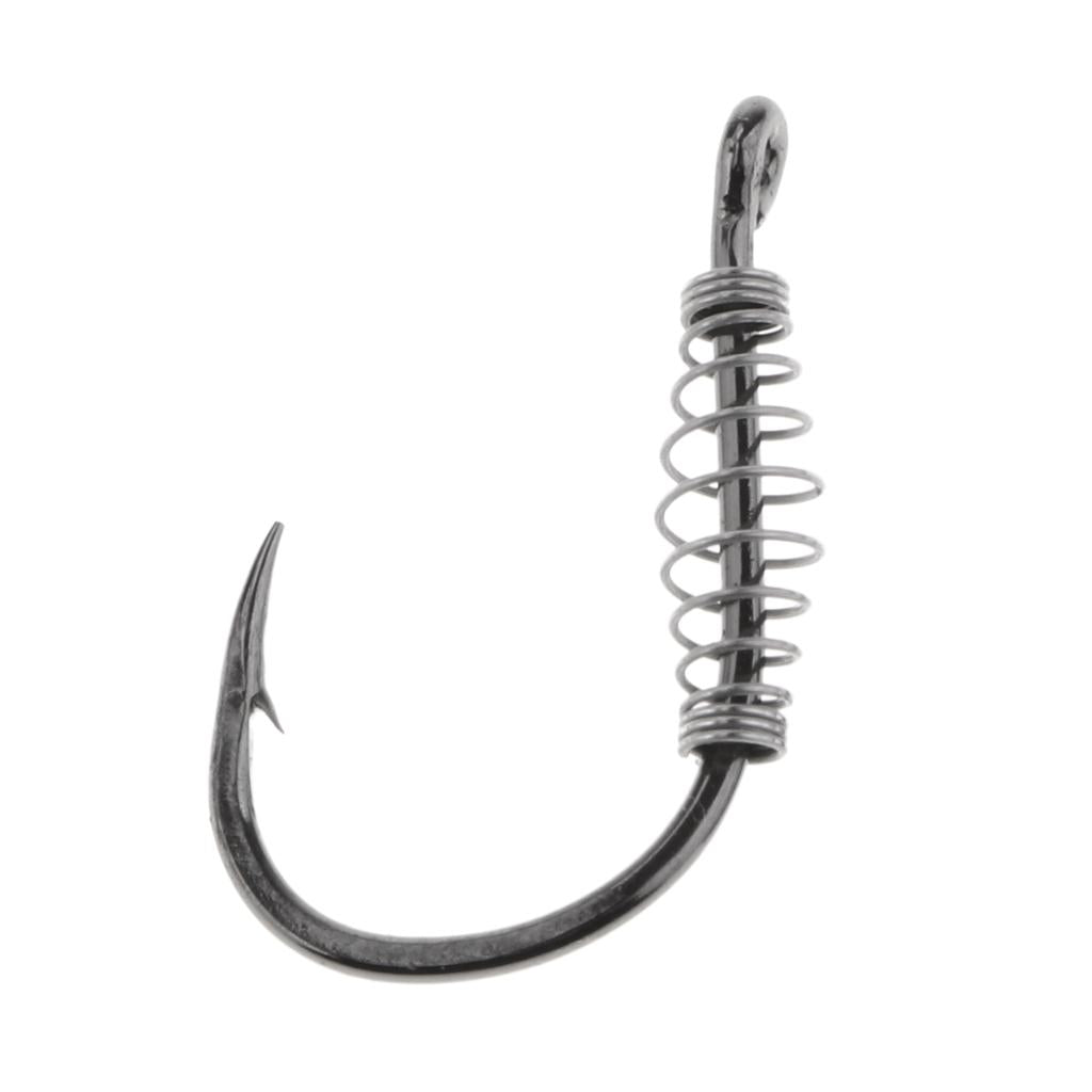 10pcs Spring Barbed Fishing Hooks with Hole Carp Jig Fishhook Hook Size 13