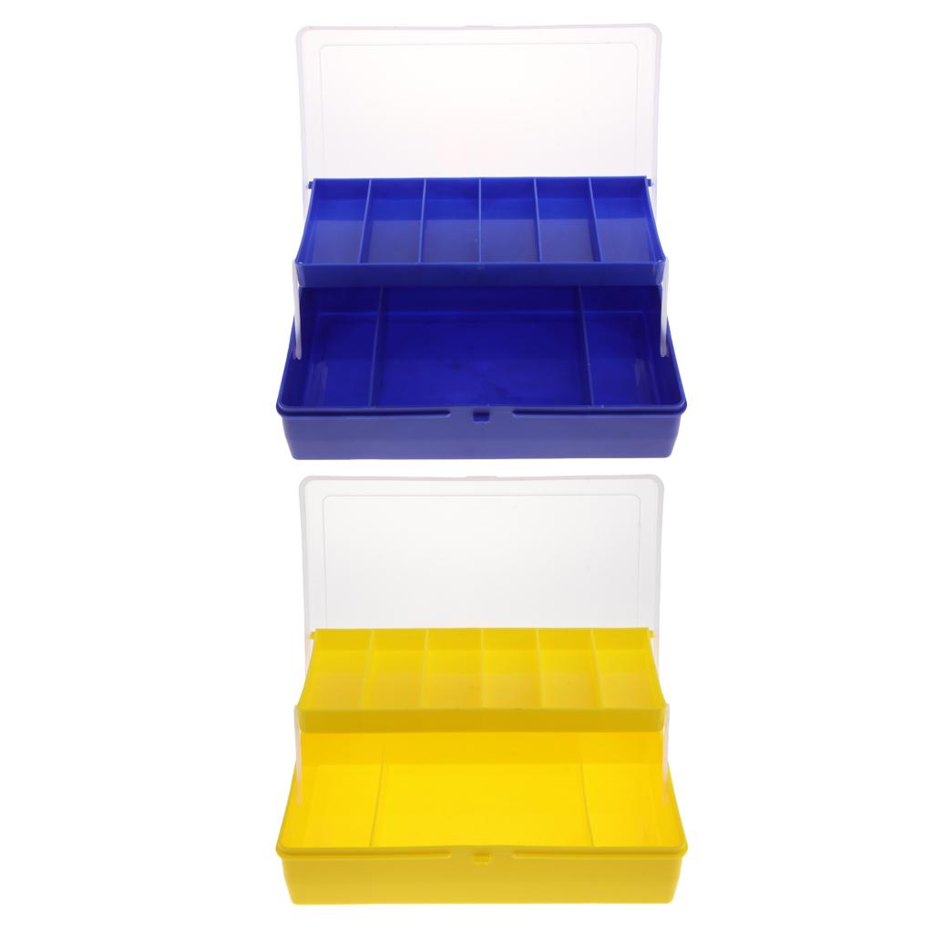 Fishing Tackle Box Plastic Portable Bait StorageContainer Blue 24x15x6cm