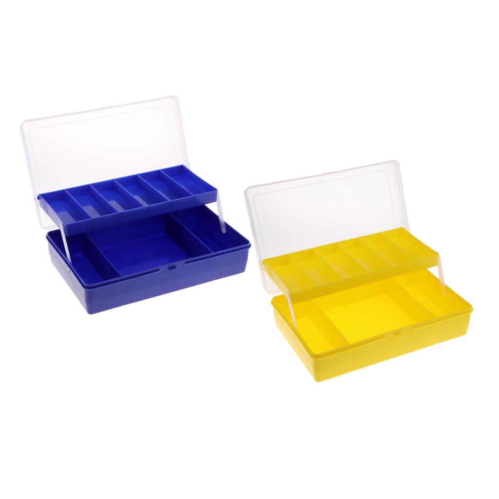 Fishing Tackle Box Plastic Portable Bait StorageContainer Blue 24x15x6cm