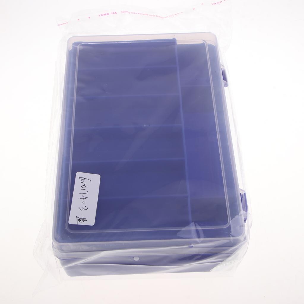 Fishing Tackle Box Plastic Portable Bait StorageContainer Blue 24x15x6cm