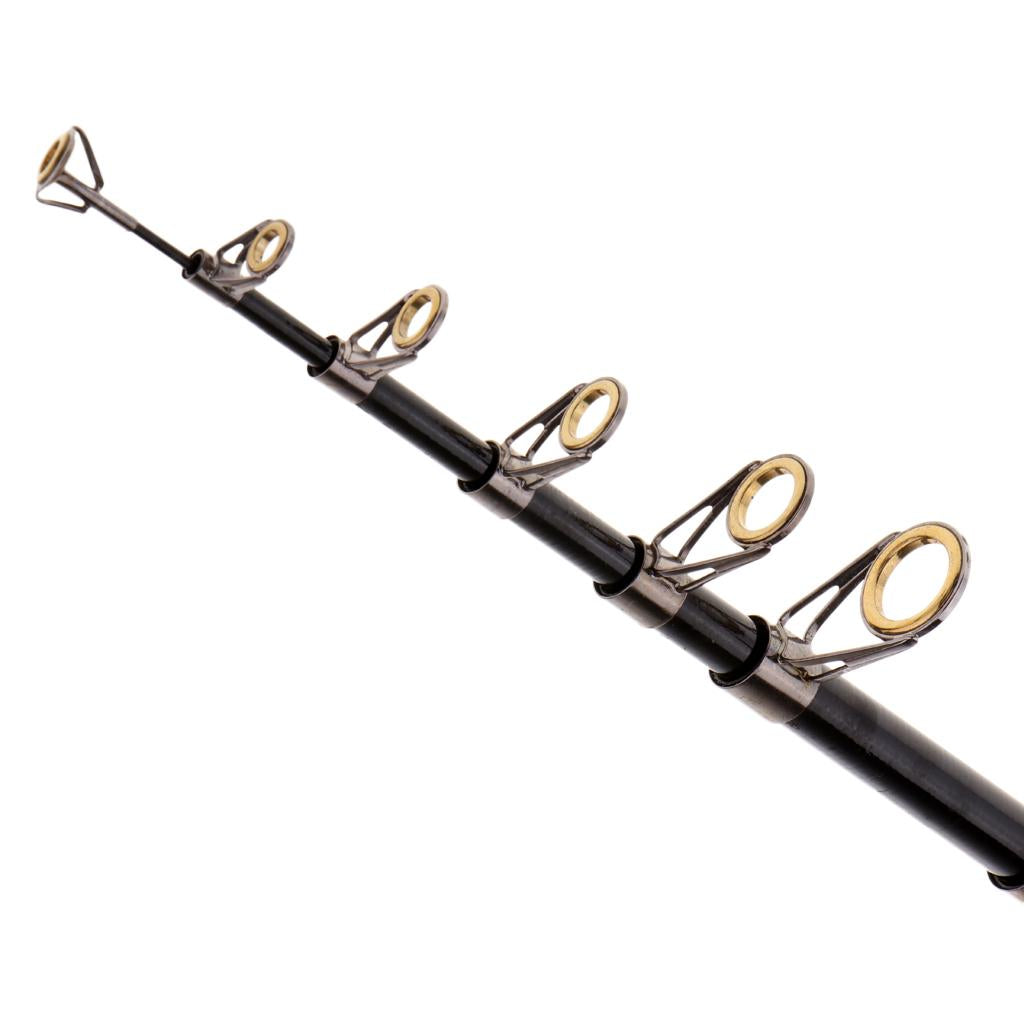 Fishing Rod Ultralight Carbon Fiber Telescopic Portable Spinning Pole 2.4m