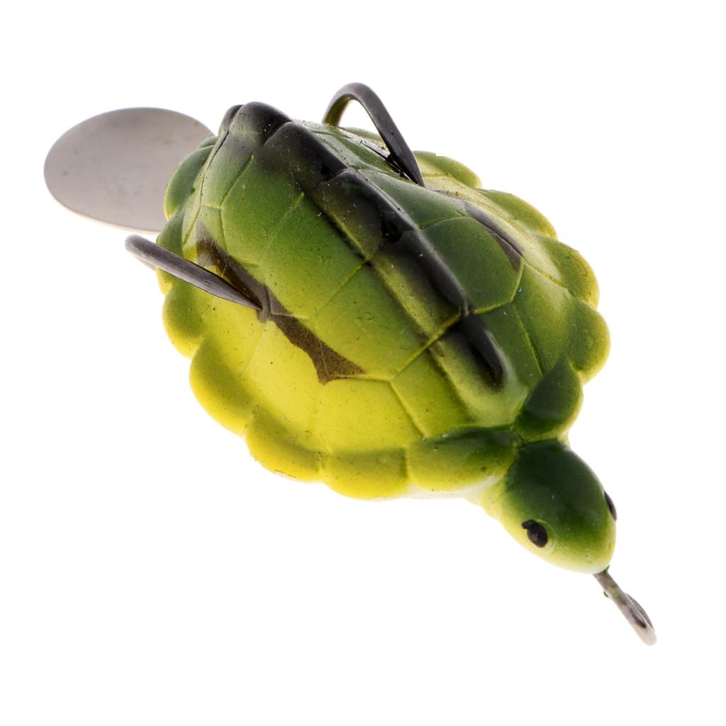 4xSoft Silicone Frog Fishing Lure Topwater Hook Baits Crankbaits Yellow