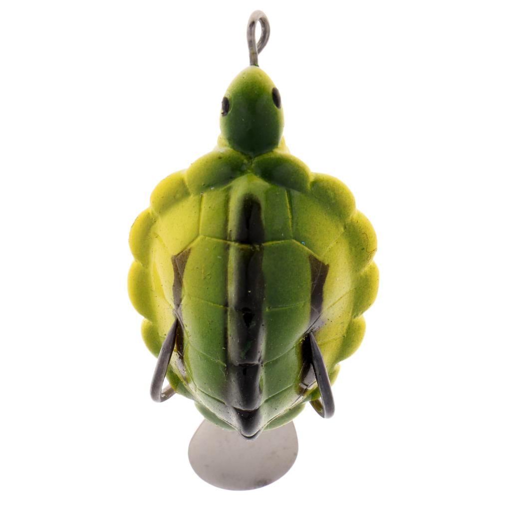 2xSoft Silicone Frog Fishing Lure Topwater Hook Baits Crankbaits Yellow