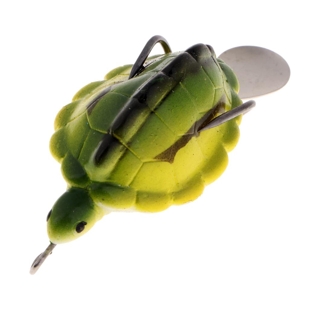 4xSoft Silicone Frog Fishing Lure Topwater Hook Baits Crankbaits Yellow