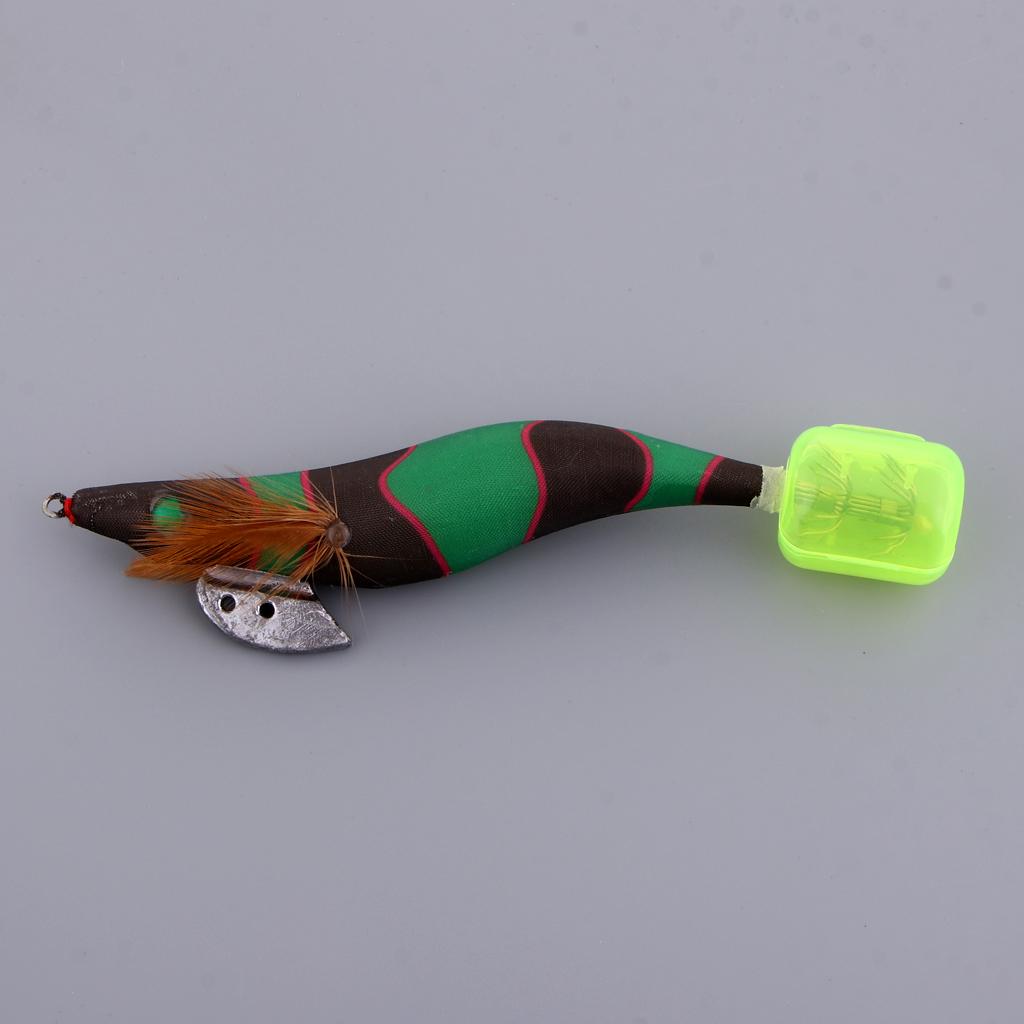 3.5# Squid Jigs Luminous Fishing Lures Artificial Baits Shrimp Color C