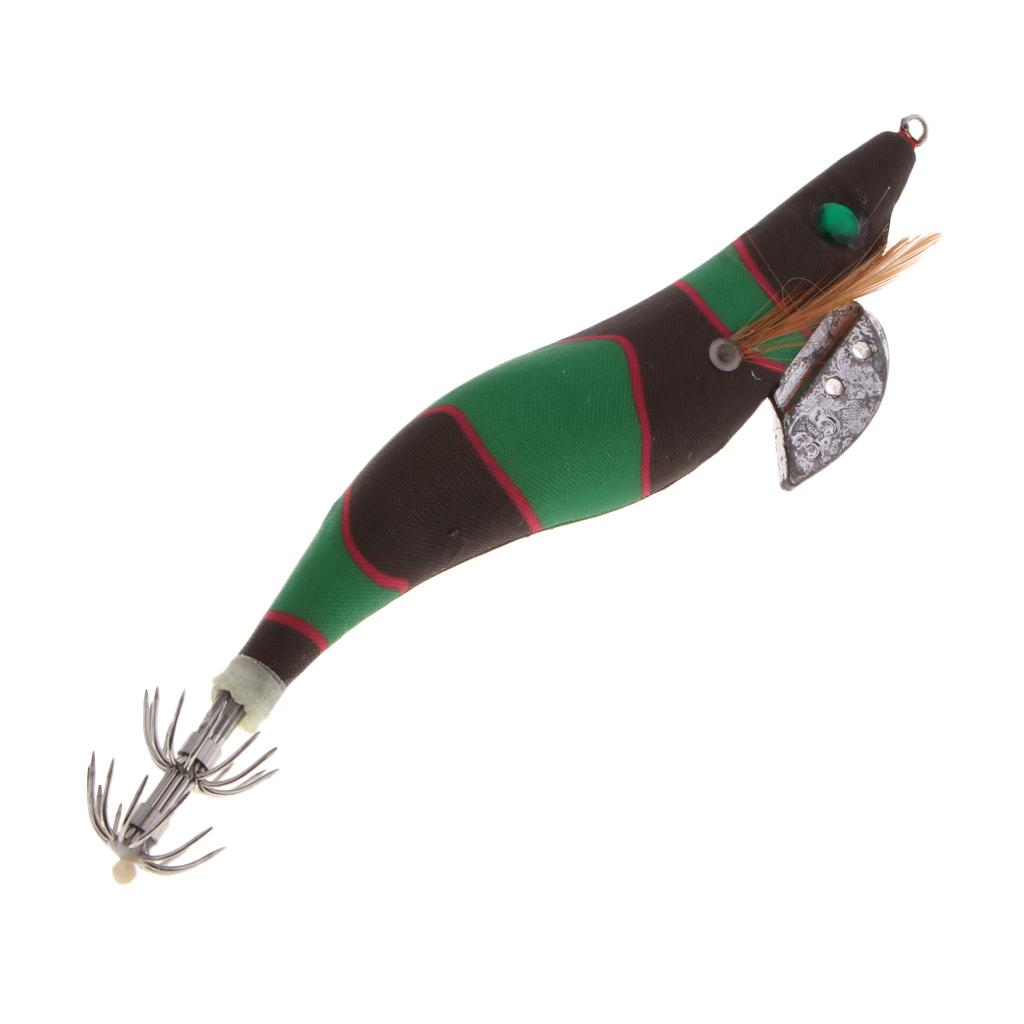 3.5# Squid Jigs Luminous Fishing Lures Artificial Baits Shrimp Color C