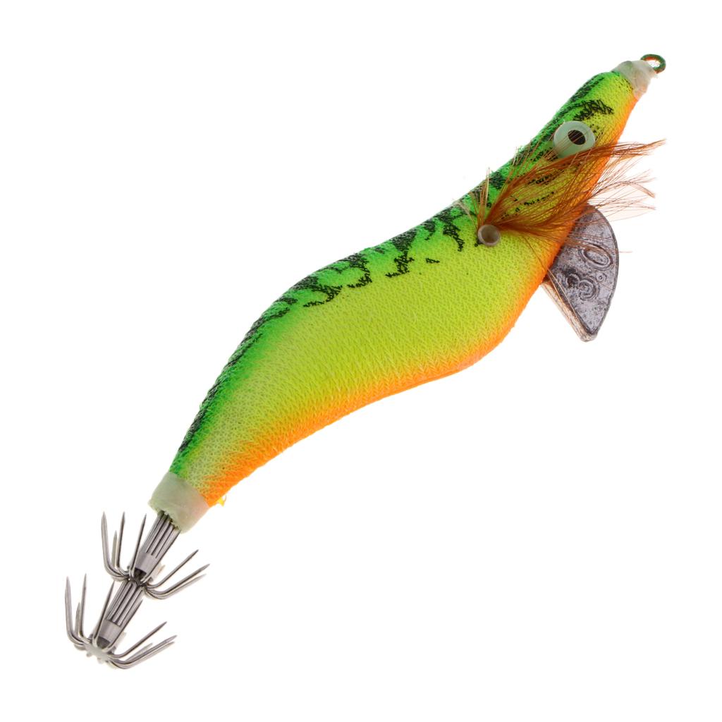 3.0# Squid Jigs Luminous Fishing Lures Artificial Baits Shrimp Color A