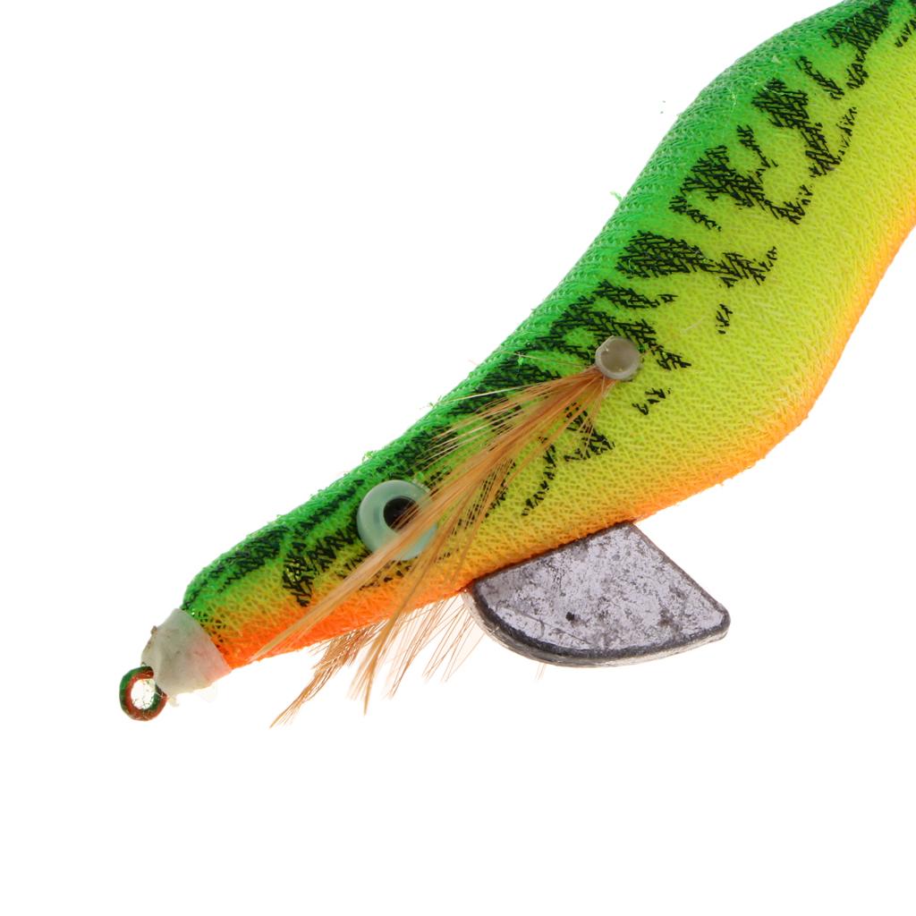 3.0# Squid Jigs Luminous Fishing Lures Artificial Baits Shrimp Color A
