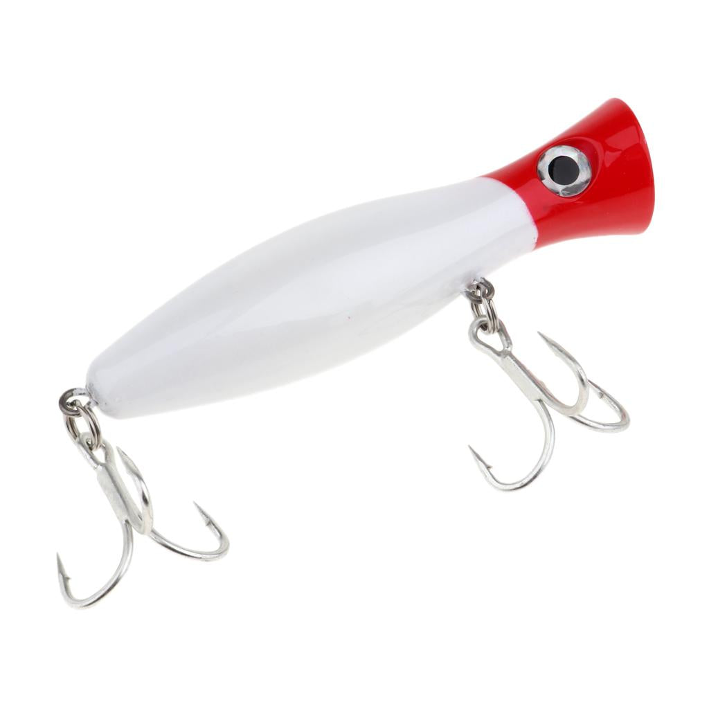 3D Plastic Fishing Lures Crankbaits with Treble Hook Topwater Baits White