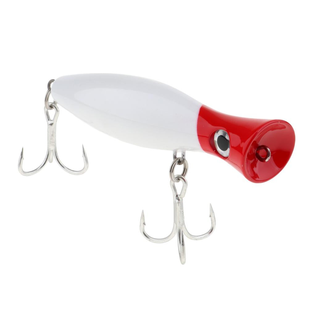 3D Plastic Fishing Lures Crankbaits with Treble Hook Topwater Baits White