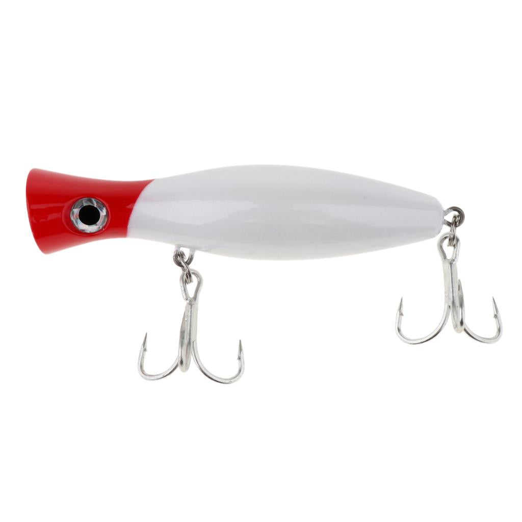 3D Plastic Fishing Lures Crankbaits with Treble Hook Topwater Baits White