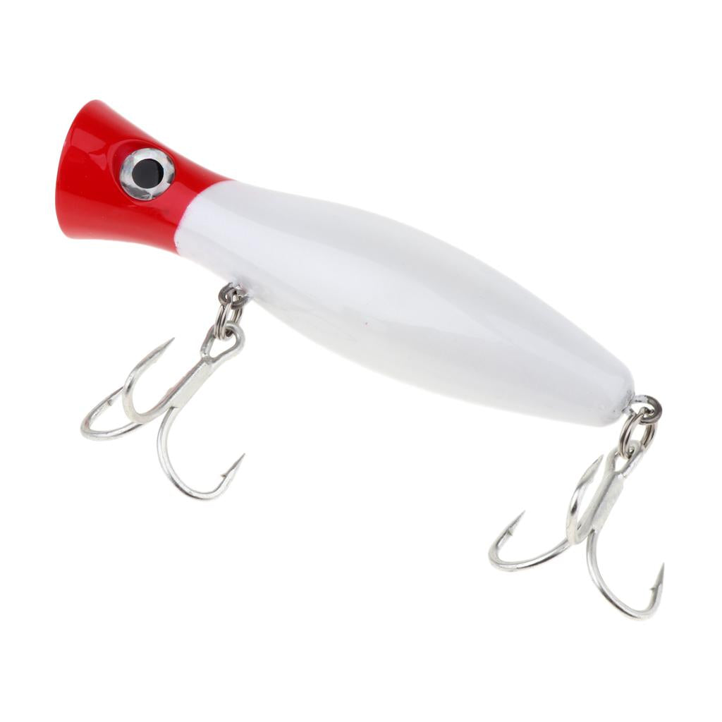 3D Plastic Fishing Lures Crankbaits with Treble Hook Topwater Baits White