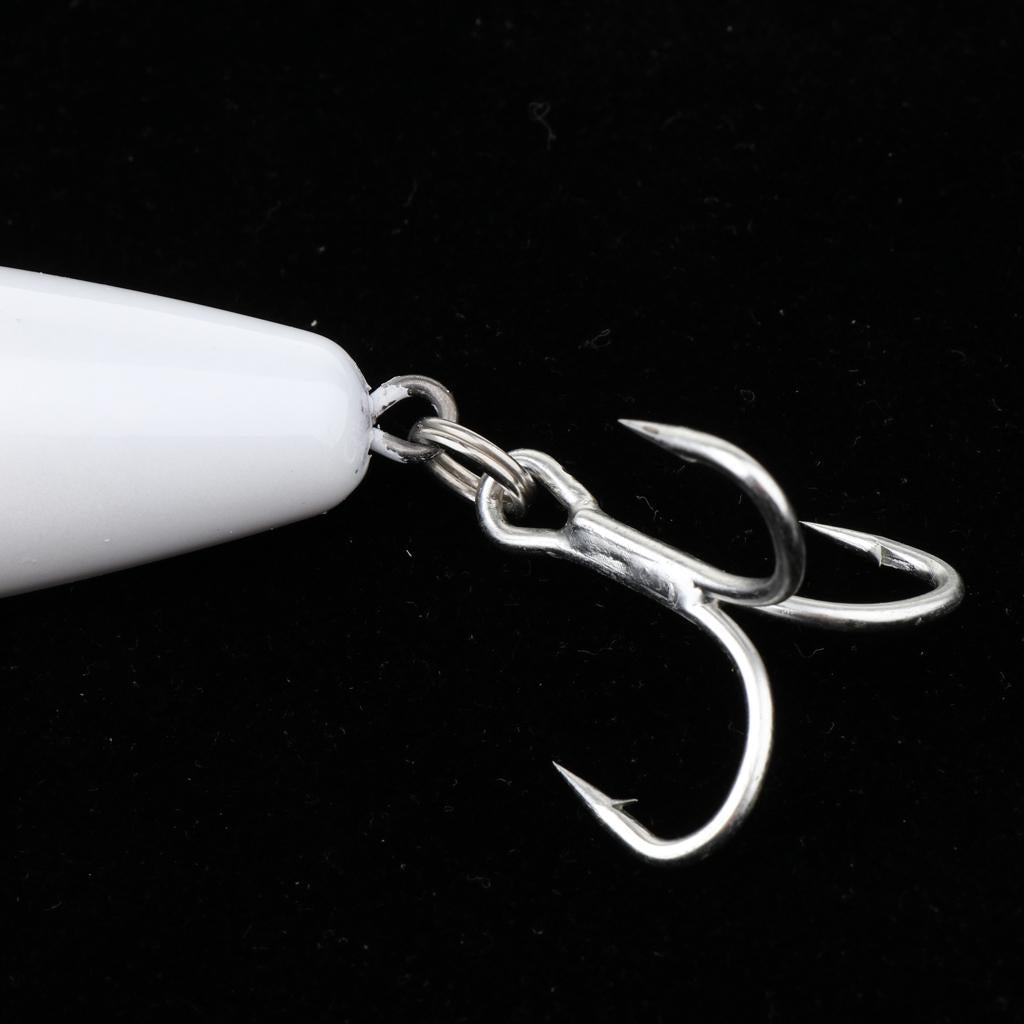 3D Plastic Fishing Lures Crankbaits with Treble Hook Topwater Baits White