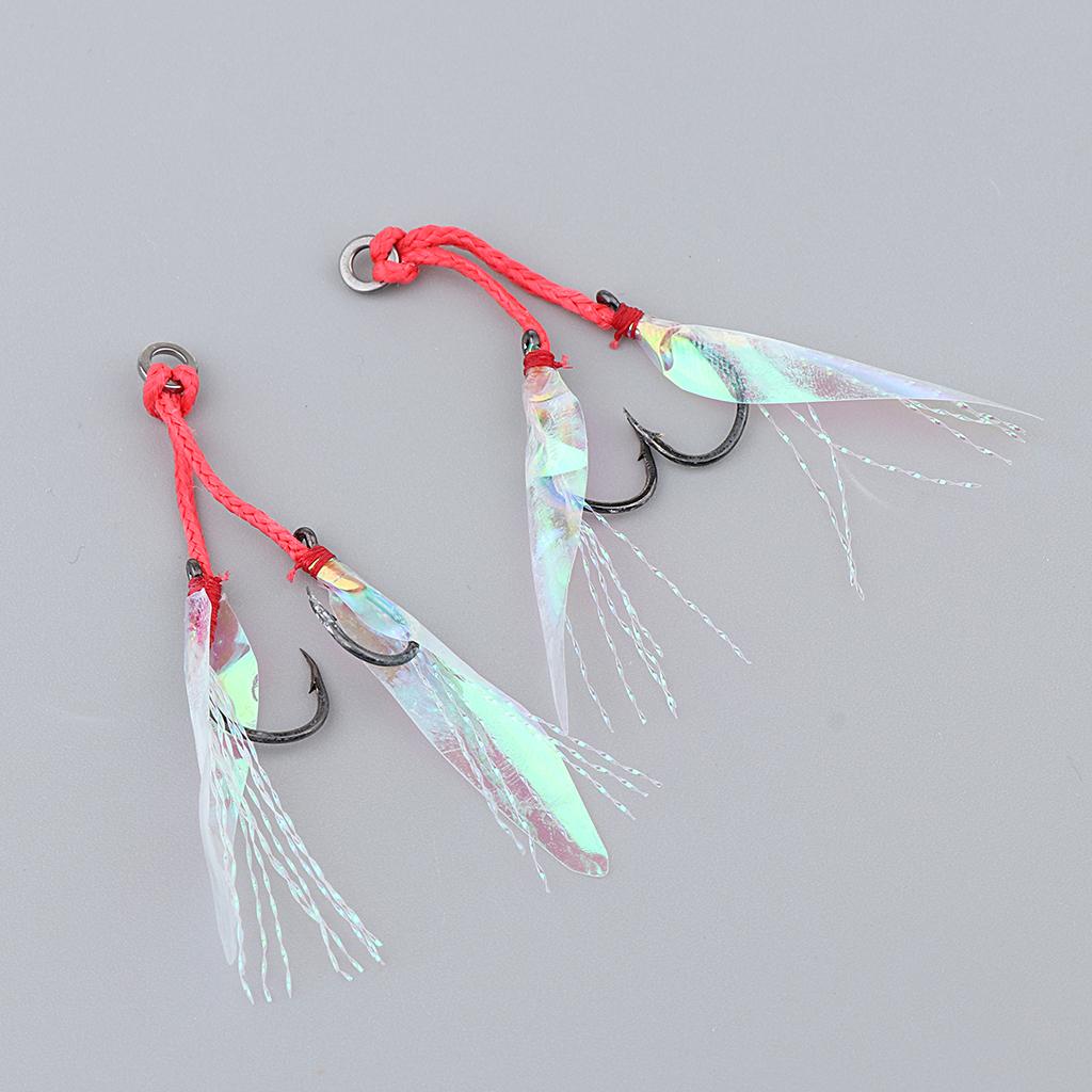 2Pcs Fishing Assist Hooks Carbon Steel Jigging Assist Fishing Hooks 14