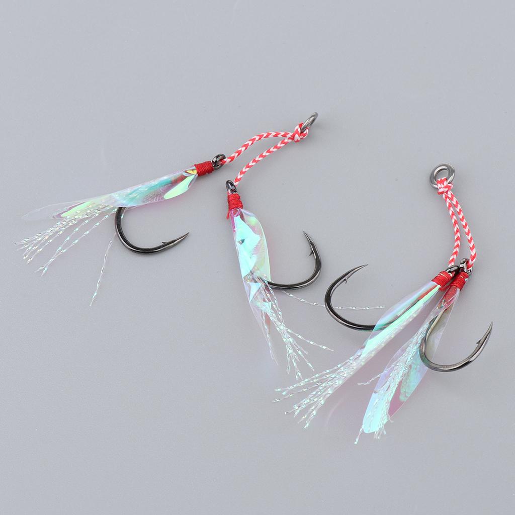2Pcs Fishing Assist Hooks Carbon Steel Jigging Assist Fishing Hooks 15